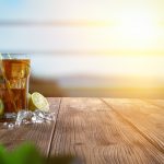 Summer Drink on wooden space