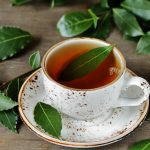 Bayleaf Tea in a white cup