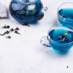 Blue tea with dry flower