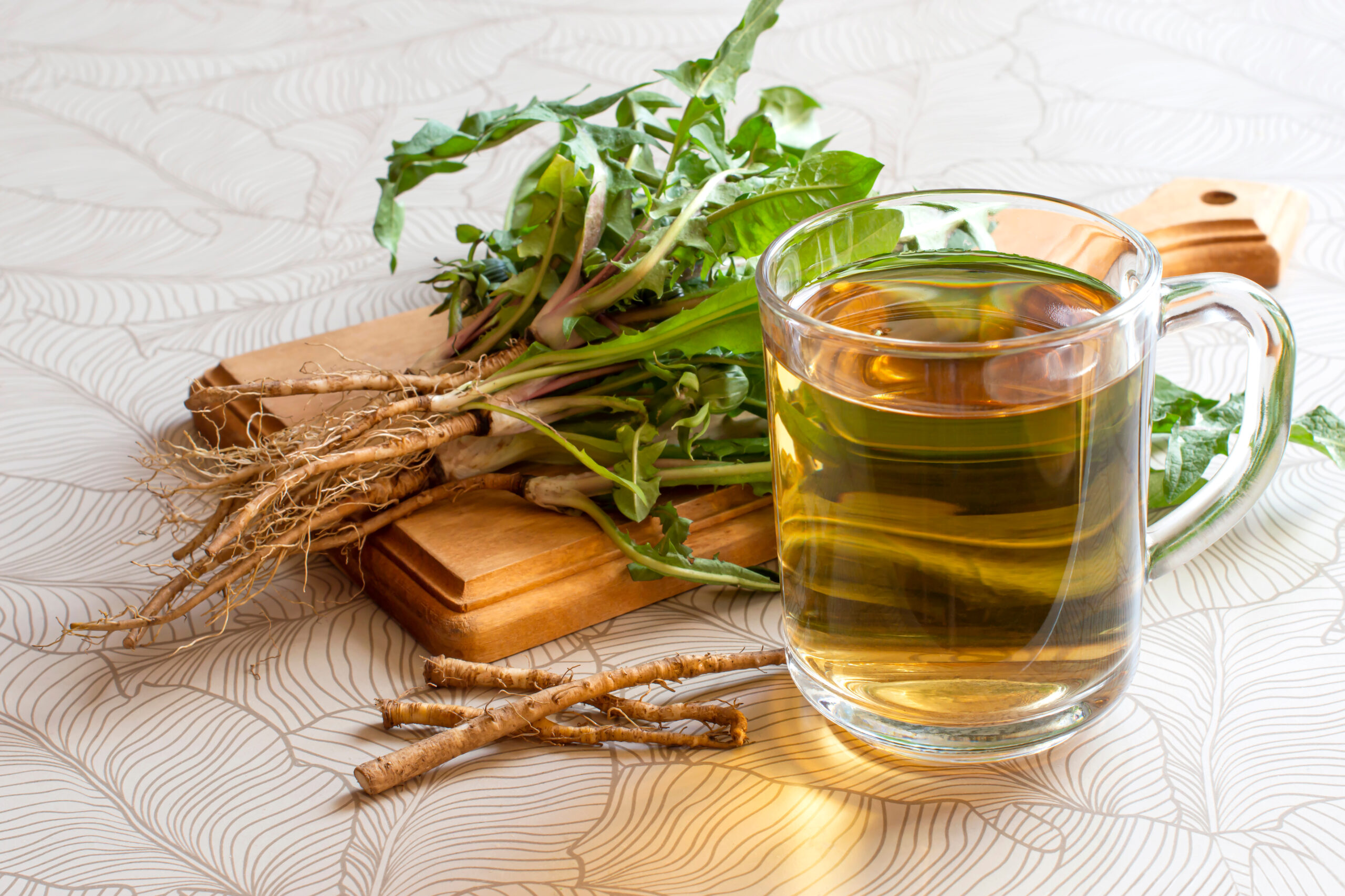 Dandelion root tea in mug